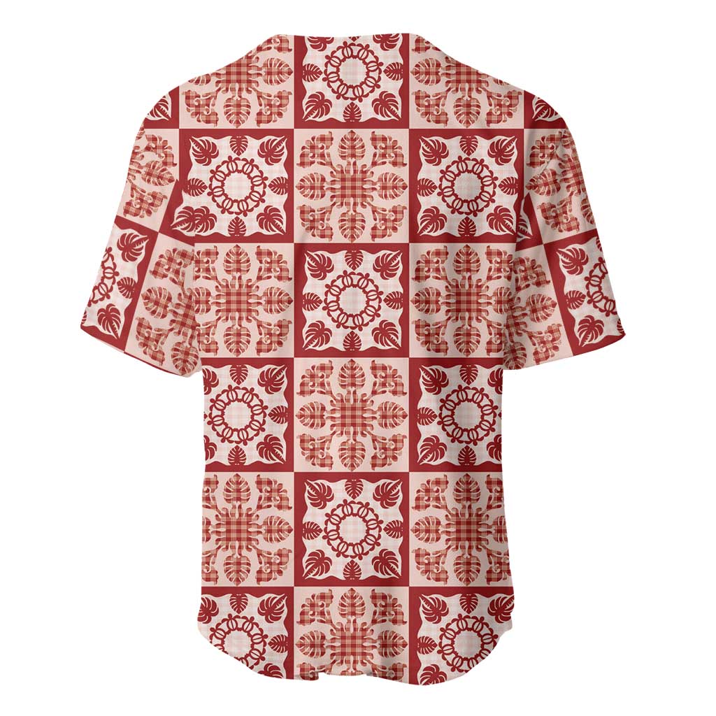 Ulaula Palaka Quilt Hawaii Baseball Jersey Hawaiian Tropical Monstera Sea Turtle LT14 - Polynesian Pride