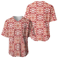 Ulaula Palaka Quilt Hawaii Baseball Jersey Hawaiian Tropical Monstera Sea Turtle LT14 - Polynesian Pride