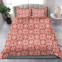 Ulaula Palaka Quilt Hawaii Bedding Set Hawaiian Tropical Monstera Sea Turtle LT14 - Polynesian Pride
