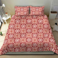 Ulaula Palaka Quilt Hawaii Bedding Set Hawaiian Tropical Monstera Sea Turtle LT14 - Polynesian Pride