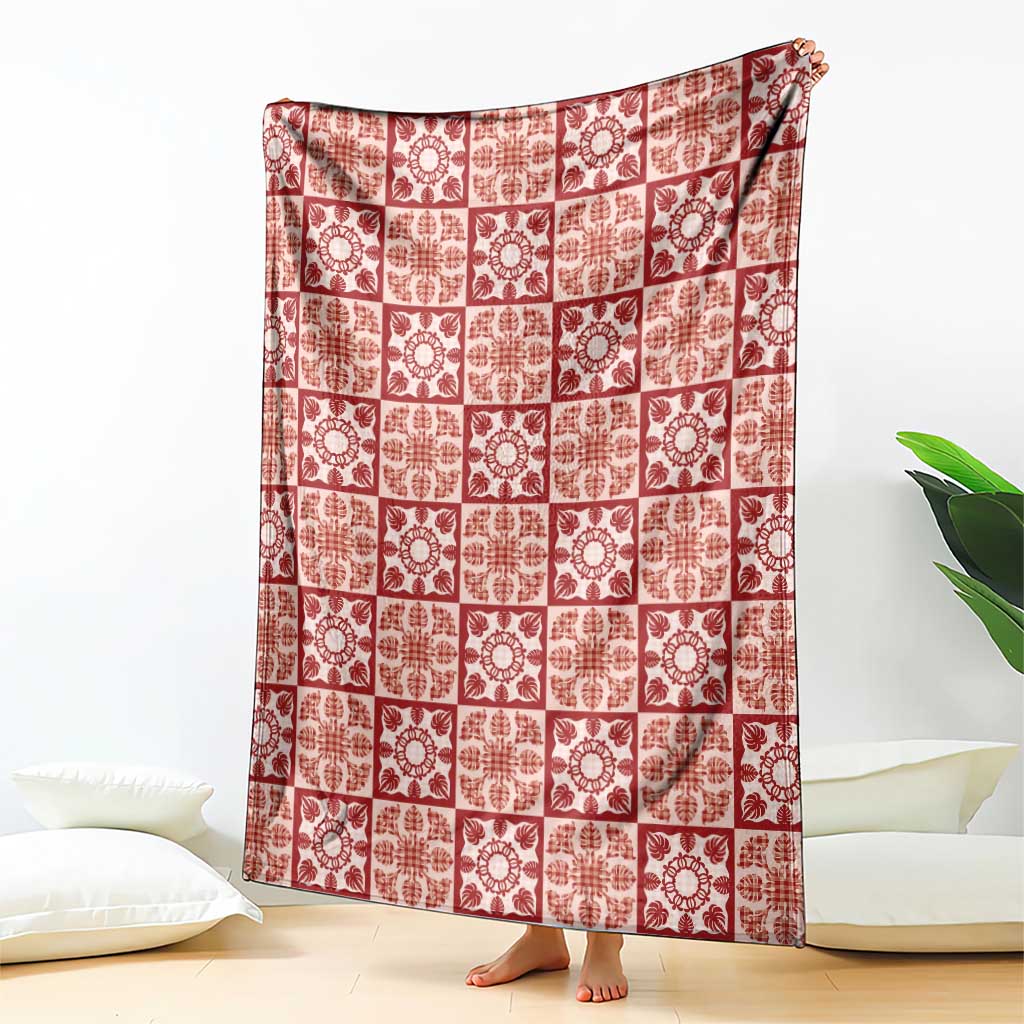 Ulaula Palaka Quilt Hawaii Blanket Hawaiian Tropical Monstera Sea Turtle LT14 - Polynesian Pride
