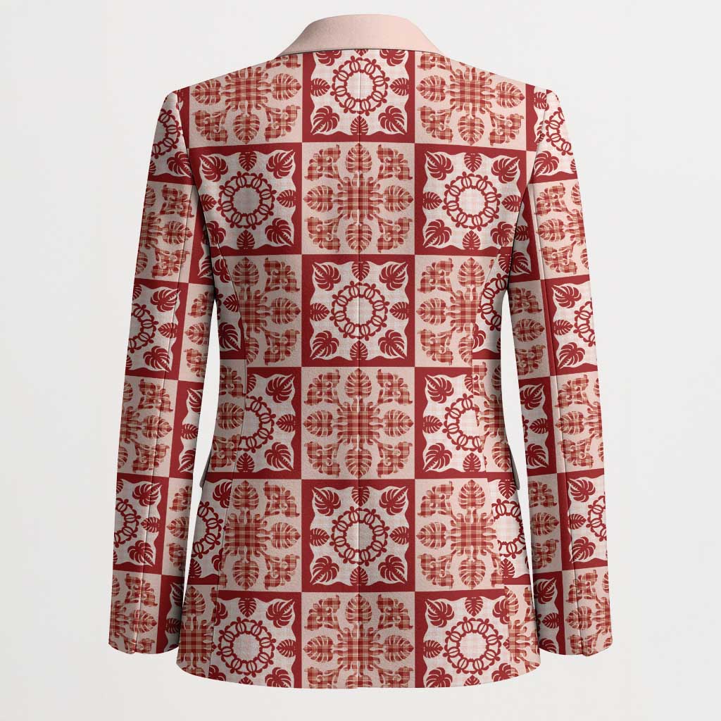 Ulaula Palaka Quilt Hawaii Blazer Hawaiian Tropical Monstera Sea Turtle LT14 - Polynesian Pride