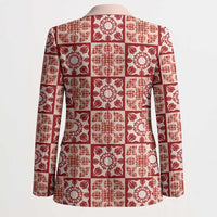 Ulaula Palaka Quilt Hawaii Blazer Hawaiian Tropical Monstera Sea Turtle LT14 - Polynesian Pride