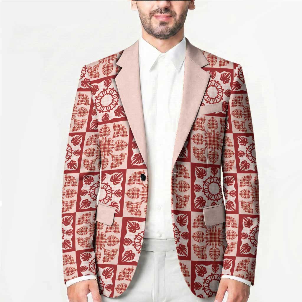 Ulaula Palaka Quilt Hawaii Blazer Hawaiian Tropical Monstera Sea Turtle LT14 - Polynesian Pride