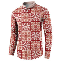 Ulaula Palaka Quilt Hawaii Button Sweatshirt Hawaiian Tropical Monstera Sea Turtle LT14 - Polynesian Pride