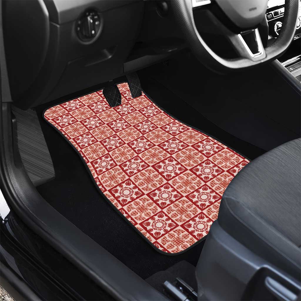 Ulaula Palaka Quilt Hawaii Car Mats Hawaiian Tropical Monstera Sea Turtle LT14 - Polynesian Pride
