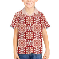 Ulaula Palaka Quilt Hawaii Family Matching Off Shoulder Maxi Dress and Hawaiian Shirt Hawaiian Tropical Monstera Sea Turtle
