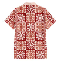 Ulaula Palaka Quilt Hawaii Family Matching Off Shoulder Short Dress and Hawaiian Shirt Hawaiian Tropical Monstera Sea Turtle