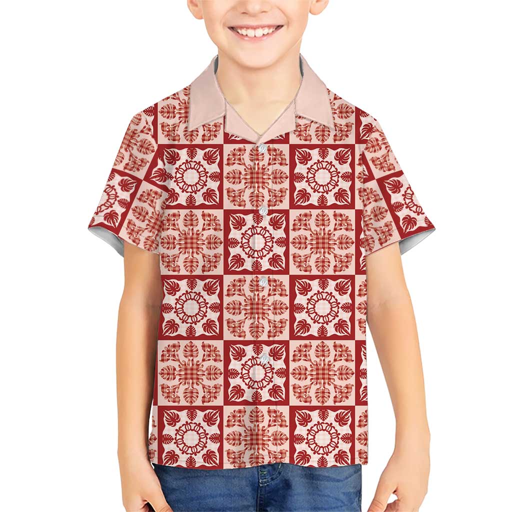 Ulaula Palaka Quilt Hawaii Family Matching Summer Maxi Dress and Hawaiian Shirt Hawaiian Tropical Monstera Sea Turtle