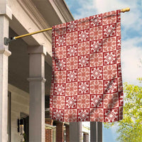 Ulaula Palaka Quilt Hawaii Garden Flag Hawaiian Tropical Monstera Sea Turtle LT14 House Flag Red - Polynesian Pride