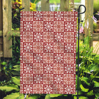 Ulaula Palaka Quilt Hawaii Garden Flag Hawaiian Tropical Monstera Sea Turtle LT14 Garden Flag Red - Polynesian Pride