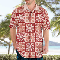 Ulaula Palaka Quilt Hawaii Hawaiian Shirt Hawaiian Tropical Monstera Sea Turtle LT14 - Polynesian Pride