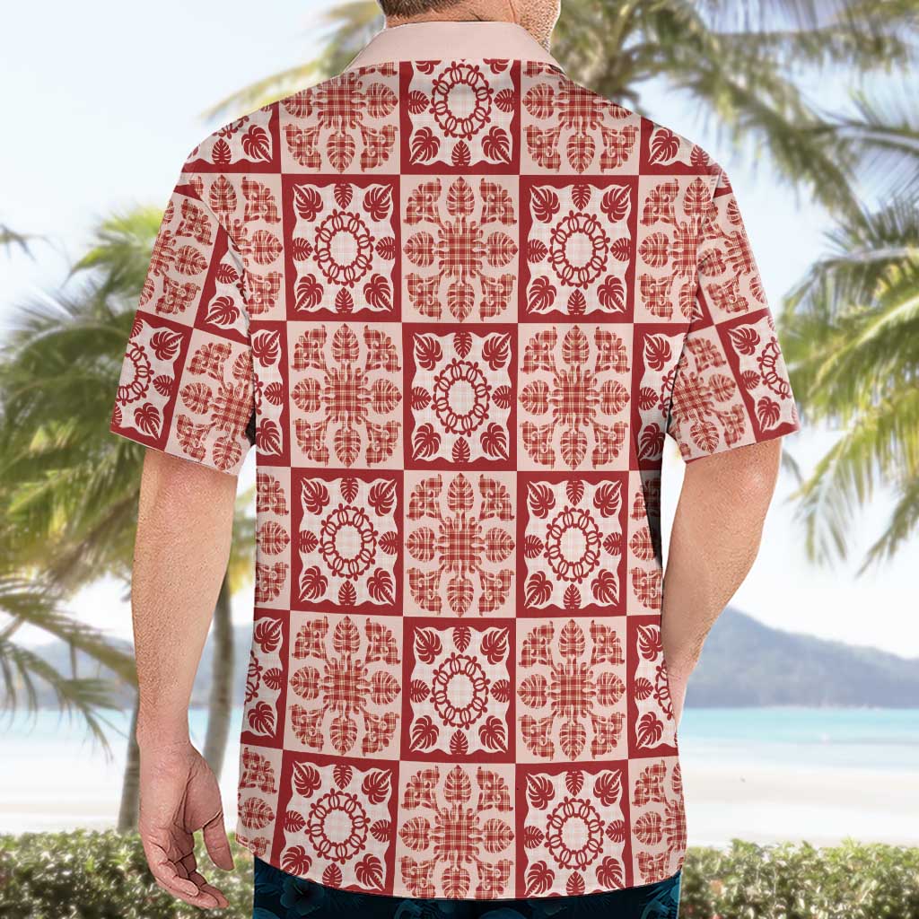 Ulaula Palaka Quilt Hawaii Hawaiian Shirt Hawaiian Tropical Monstera Sea Turtle LT14 - Polynesian Pride