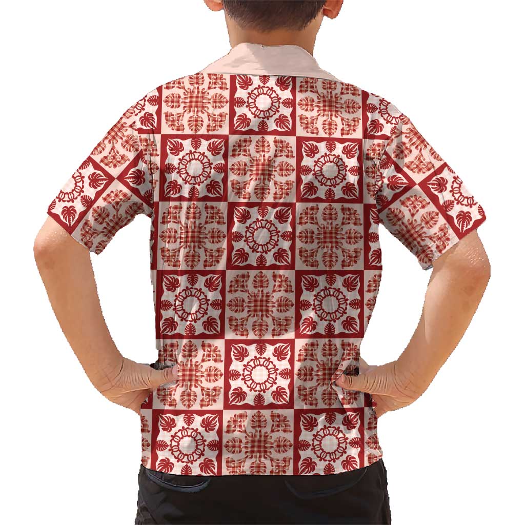 Ulaula Palaka Quilt Hawaii Hawaiian Shirt Hawaiian Tropical Monstera Sea Turtle LT14 - Polynesian Pride