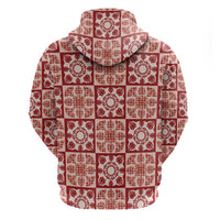 Ulaula Palaka Quilt Hawaii Hoodie Hawaiian Tropical Monstera Sea Turtle LT14 - Polynesian Pride