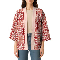 Ulaula Palaka Quilt Hawaii Kimono Hawaiian Tropical Monstera Sea Turtle LT14 - Polynesian Pride