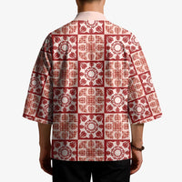 Ulaula Palaka Quilt Hawaii Kimono Hawaiian Tropical Monstera Sea Turtle LT14 - Polynesian Pride