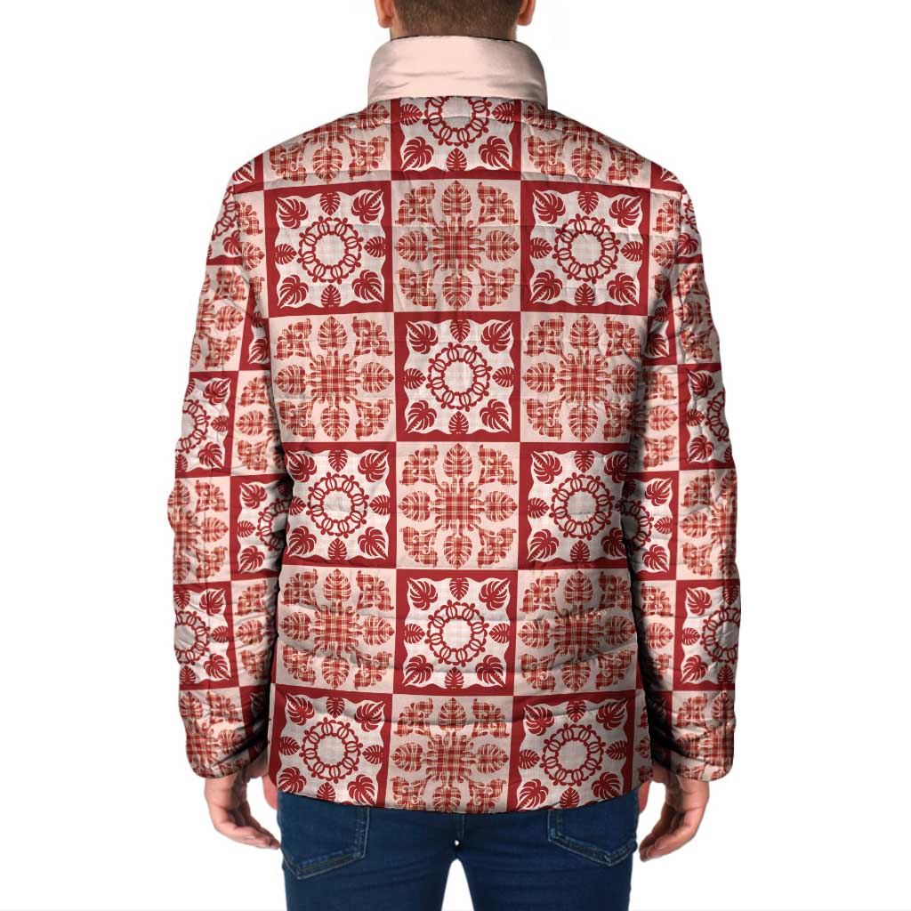 Ulaula Palaka Quilt Hawaii Padded Jacket Hawaiian Tropical Monstera Sea Turtle LT14 - Polynesian Pride