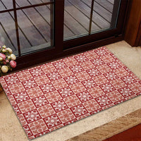 Ulaula Palaka Quilt Hawaii Rubber Doormat Hawaiian Tropical Monstera Sea Turtle LT14 - Polynesian Pride