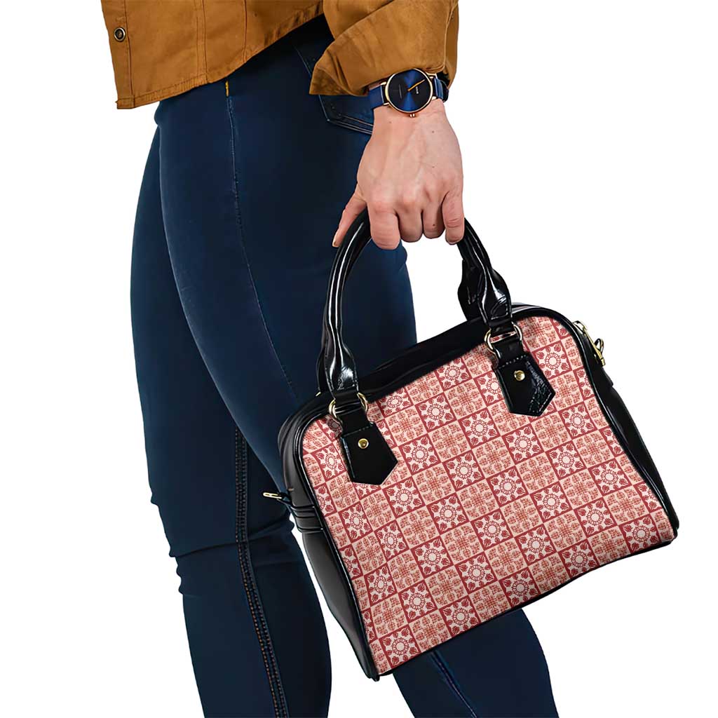 Ulaula Palaka Quilt Hawaii Shoulder Handbag Hawaiian Tropical Monstera Sea Turtle LT14 - Polynesian Pride