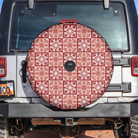 Ulaula Palaka Quilt Hawaii Spare Tire Cover Hawaiian Tropical Monstera Sea Turtle LT14 Red - Polynesian Pride