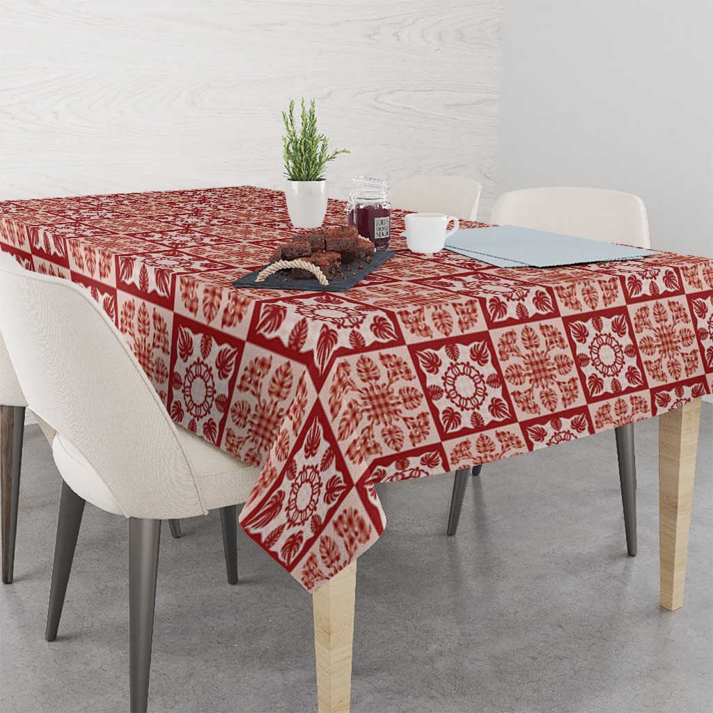 Ulaula Palaka Quilt Hawaii Tablecloth Hawaiian Tropical Monstera Sea Turtle LT14 - Polynesian Pride