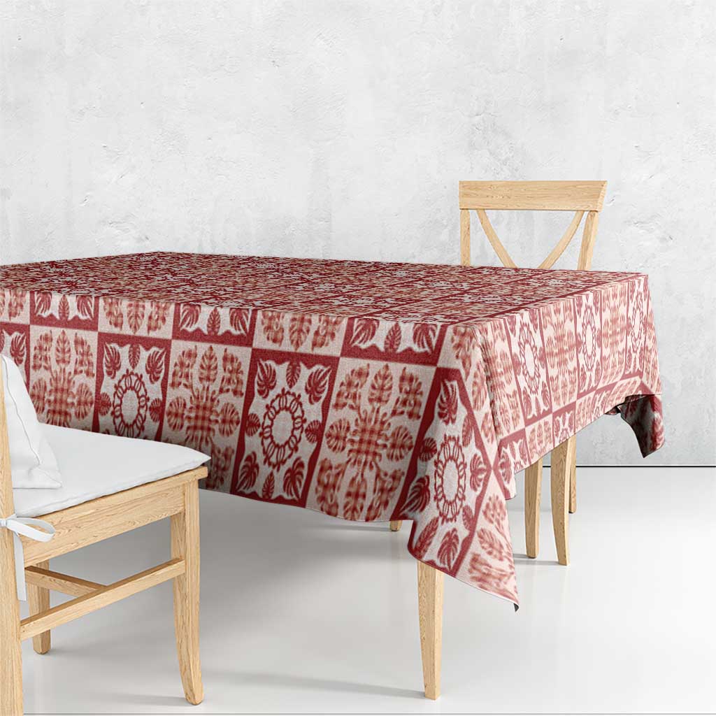 Ulaula Palaka Quilt Hawaii Tablecloth Hawaiian Tropical Monstera Sea Turtle LT14 - Polynesian Pride