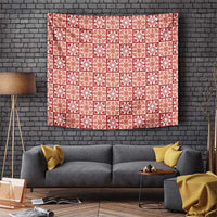 Ulaula Palaka Quilt Hawaii Tapestry Hawaiian Tropical Monstera Sea Turtle LT14 Red - Polynesian Pride