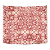 Ulaula Palaka Quilt Hawaii Tapestry Hawaiian Tropical Monstera Sea Turtle LT14 - Polynesian Pride