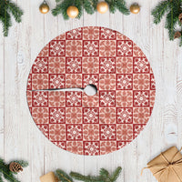 Ulaula Palaka Quilt Hawaii Tree Skirt Hawaiian Tropical Monstera Sea Turtle LT14 Casual Red - Polynesian Pride