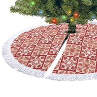 Ulaula Palaka Quilt Hawaii Tree Skirt Hawaiian Tropical Monstera Sea Turtle LT14 - Polynesian Pride