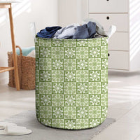 Omaomao Palaka Quilt Hawaii Laundry Basket Hawaiian Tropical Monstera Sea Turtle LT14 Green - Polynesian Pride
