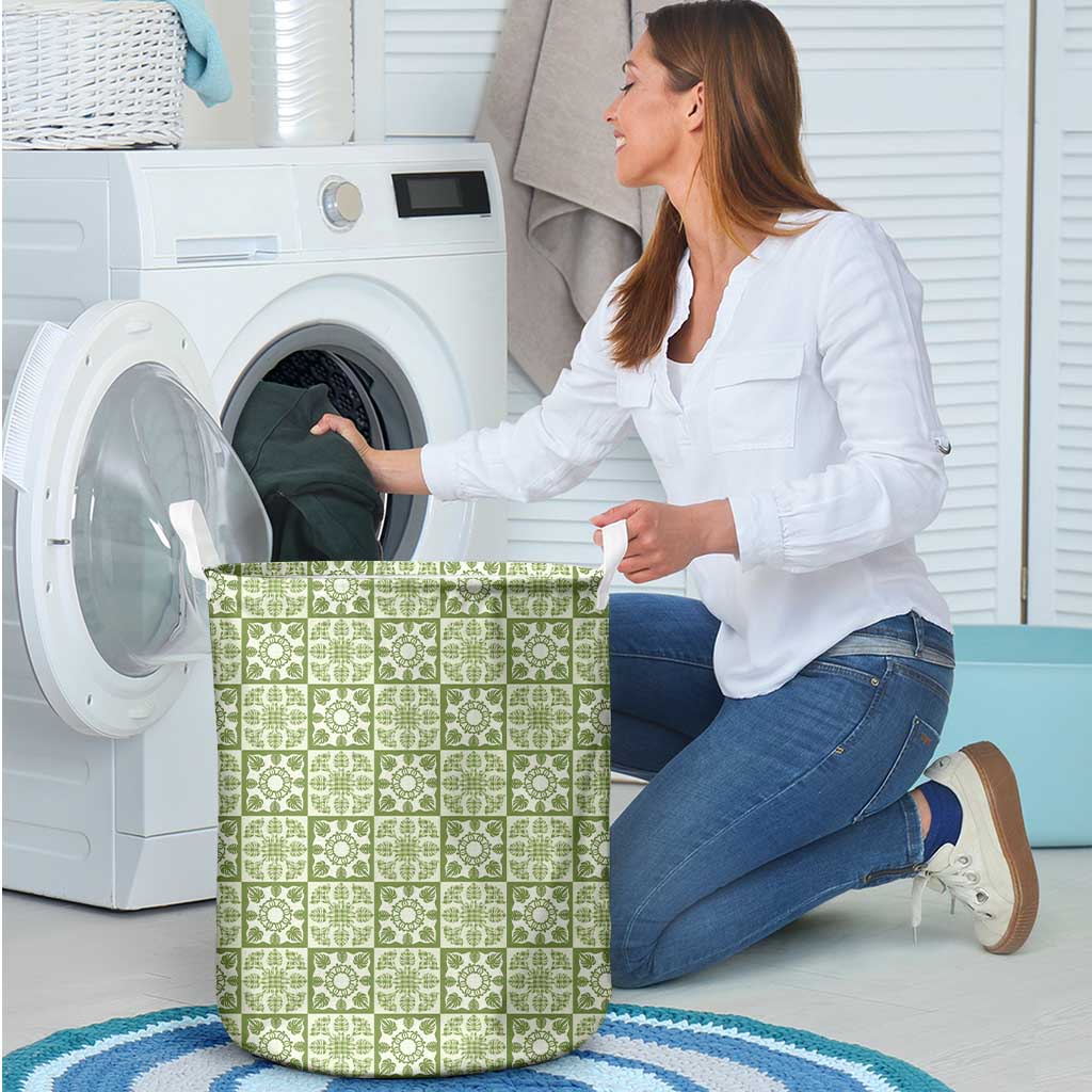 Omaomao Palaka Quilt Hawaii Laundry Basket Hawaiian Tropical Monstera Sea Turtle LT14 - Polynesian Pride