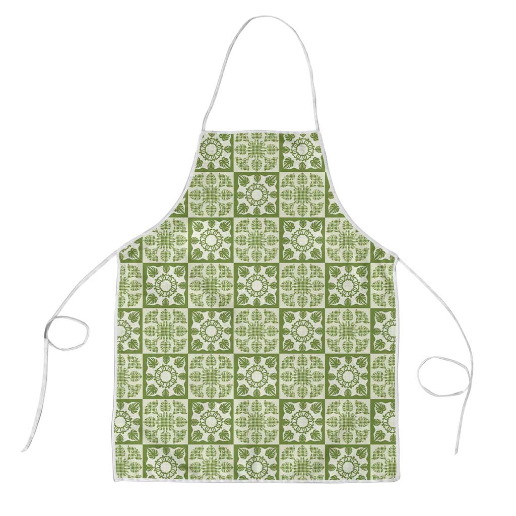 Omaomao Palaka Quilt Hawaii Apron Hawaiian Tropical Monstera Sea Turtle