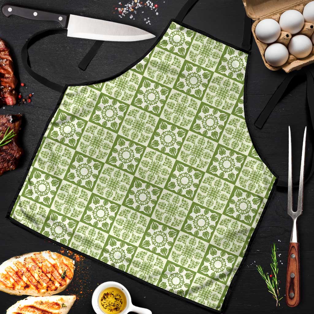 Omaomao Palaka Quilt Hawaii Apron Hawaiian Tropical Monstera Sea Turtle