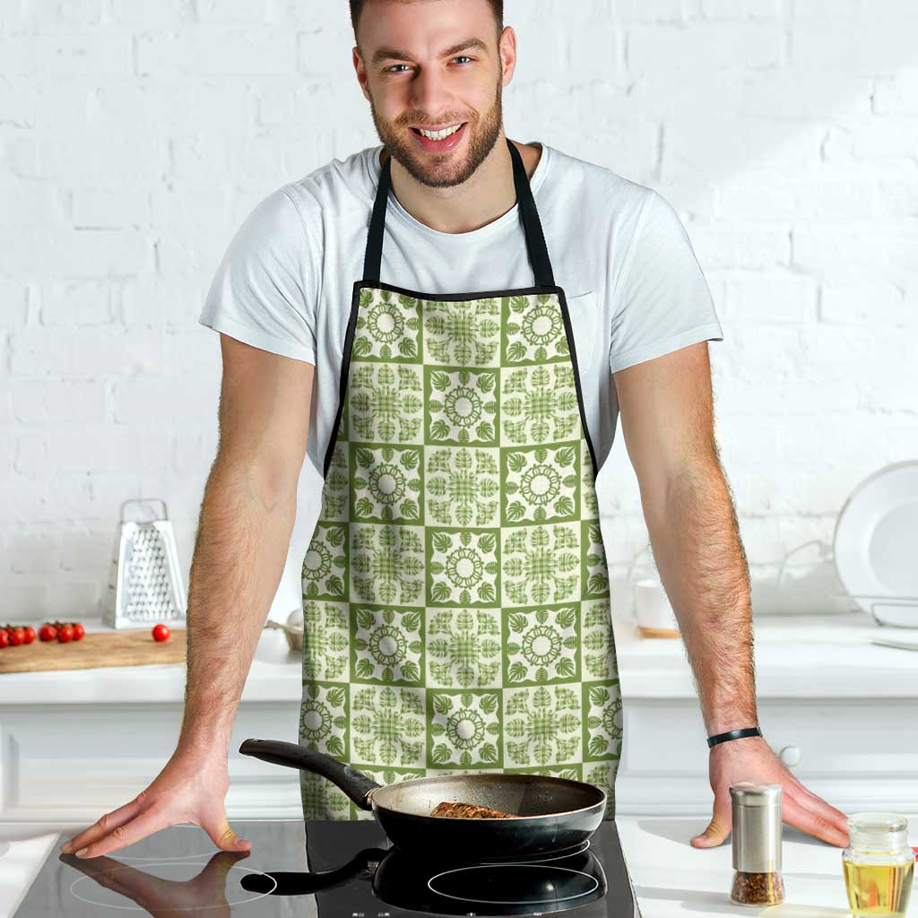 Omaomao Palaka Quilt Hawaii Apron Hawaiian Tropical Monstera Sea Turtle