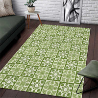 Omaomao Palaka Quilt Hawaii Area Rug Hawaiian Tropical Monstera Sea Turtle LT14 Green - Polynesian Pride