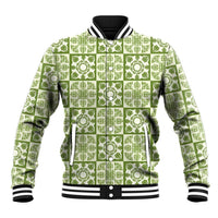 Omaomao Palaka Quilt Hawaii Baseball Jacket Hawaiian Tropical Monstera Sea Turtle LT14 Unisex Green - Polynesian Pride