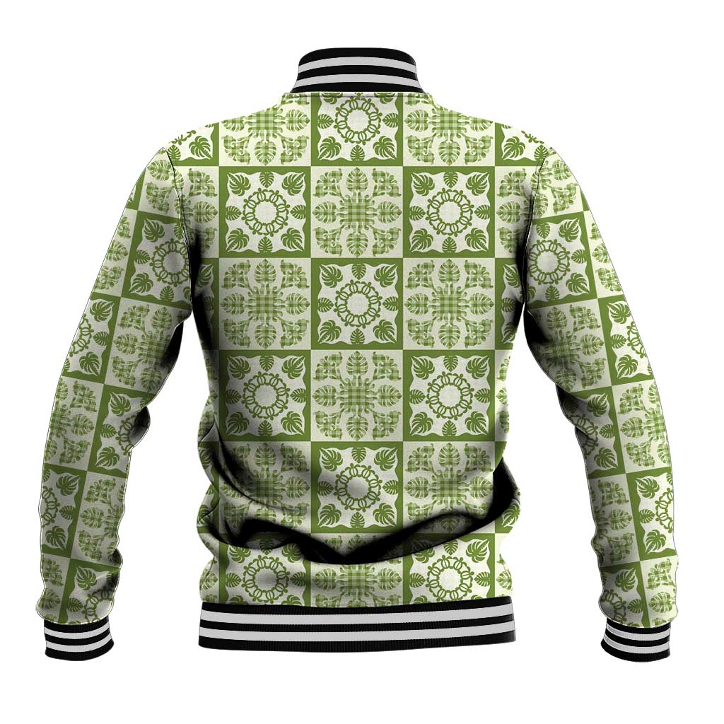Omaomao Palaka Quilt Hawaii Baseball Jacket Hawaiian Tropical Monstera Sea Turtle LT14 - Polynesian Pride