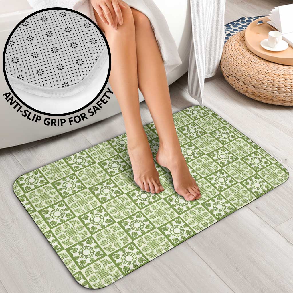 Omaomao Palaka Quilt Hawaii Bathroom Set Hawaiian Tropical Monstera Sea Turtle LT14 - Polynesian Pride