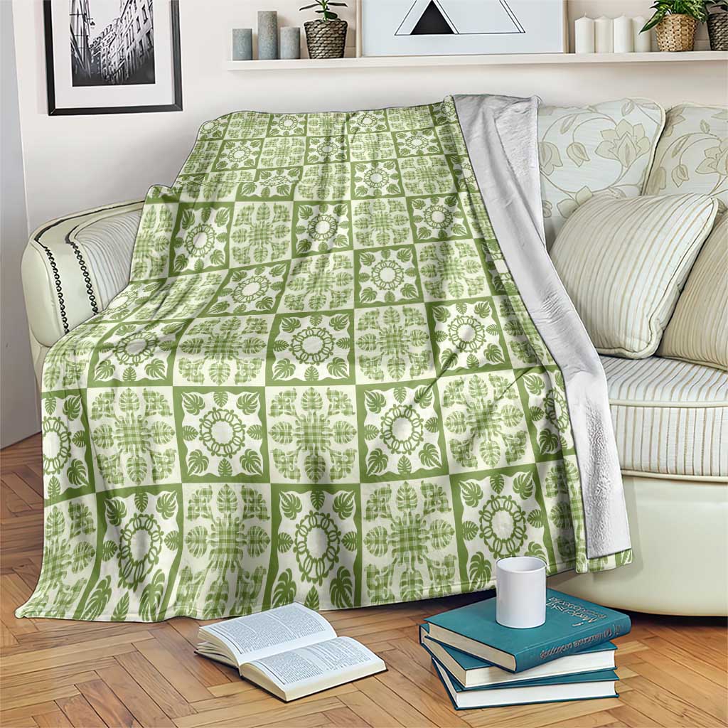 Omaomao Palaka Quilt Hawaii Blanket Hawaiian Tropical Monstera Sea Turtle LT14 Green - Polynesian Pride