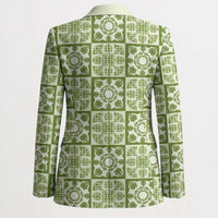 Omaomao Palaka Quilt Hawaii Blazer Hawaiian Tropical Monstera Sea Turtle