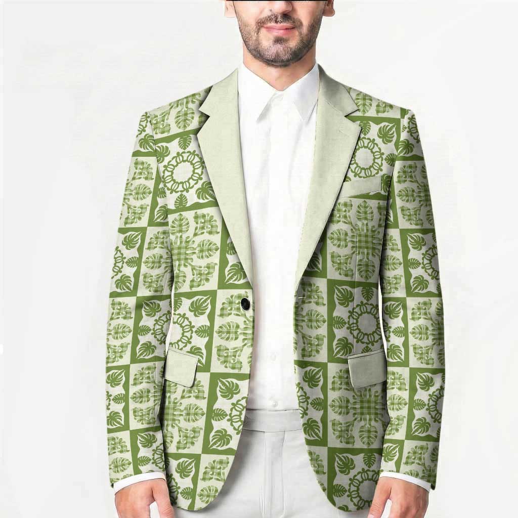 Omaomao Palaka Quilt Hawaii Blazer Hawaiian Tropical Monstera Sea Turtle