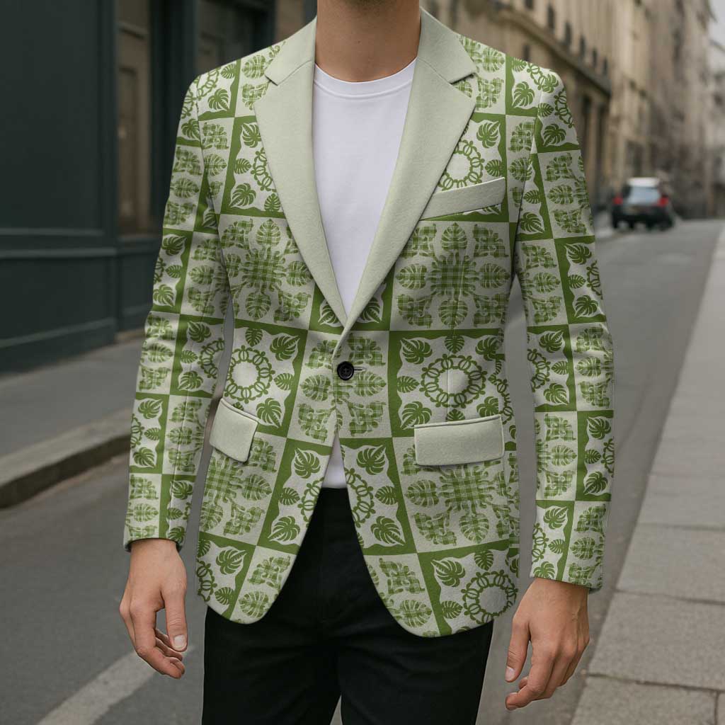 Omaomao Palaka Quilt Hawaii Blazer Hawaiian Tropical Monstera Sea Turtle