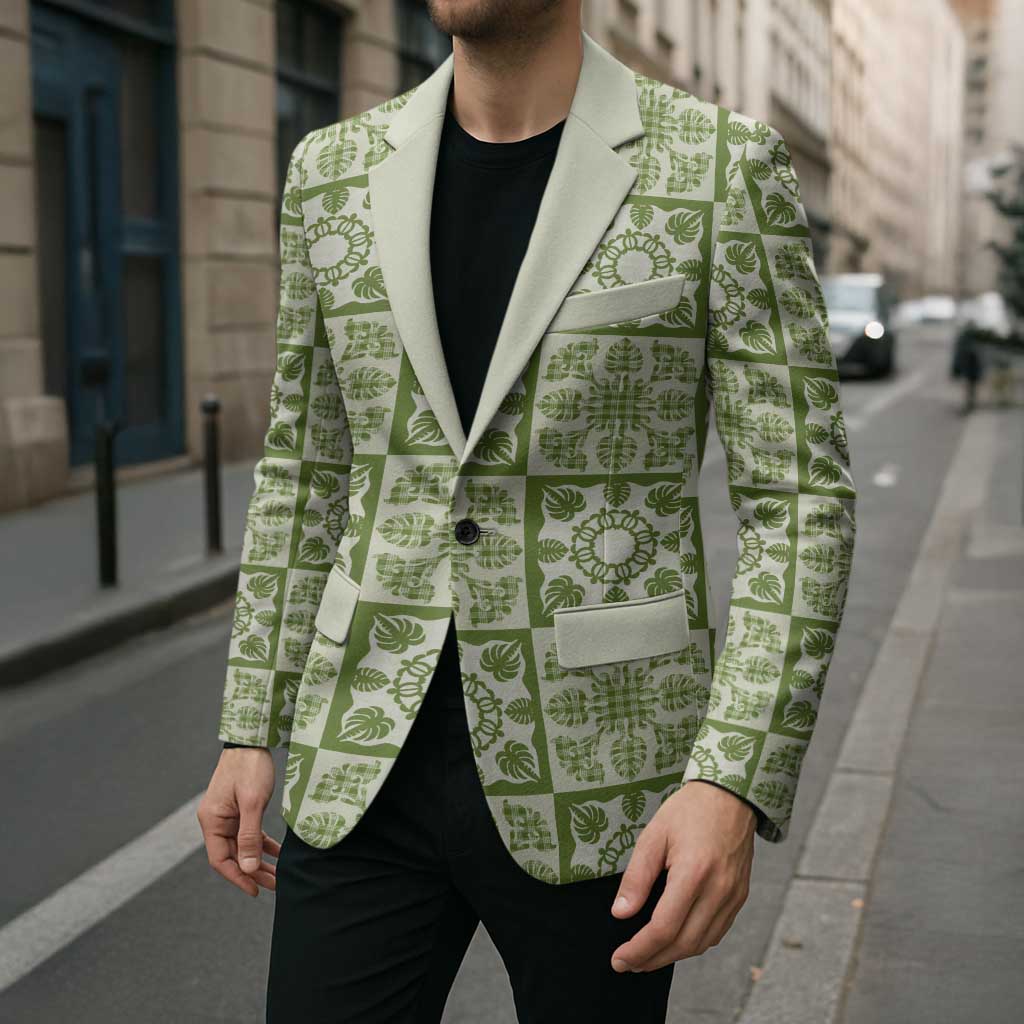 Omaomao Palaka Quilt Hawaii Blazer Hawaiian Tropical Monstera Sea Turtle
