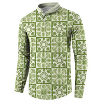 Omaomao Palaka Quilt Hawaii Button Sweatshirt Hawaiian Tropical Monstera Sea Turtle LT14 - Polynesian Pride