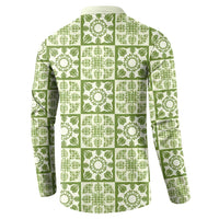 Omaomao Palaka Quilt Hawaii Button Sweatshirt Hawaiian Tropical Monstera Sea Turtle LT14 - Polynesian Pride