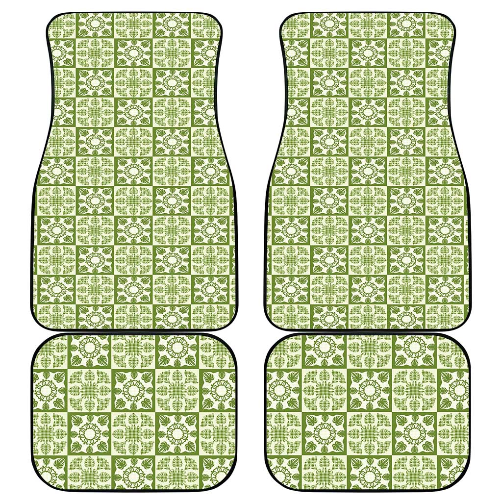 Omaomao Palaka Quilt Hawaii Car Mats Hawaiian Tropical Monstera Sea Turtle LT14 - Polynesian Pride
