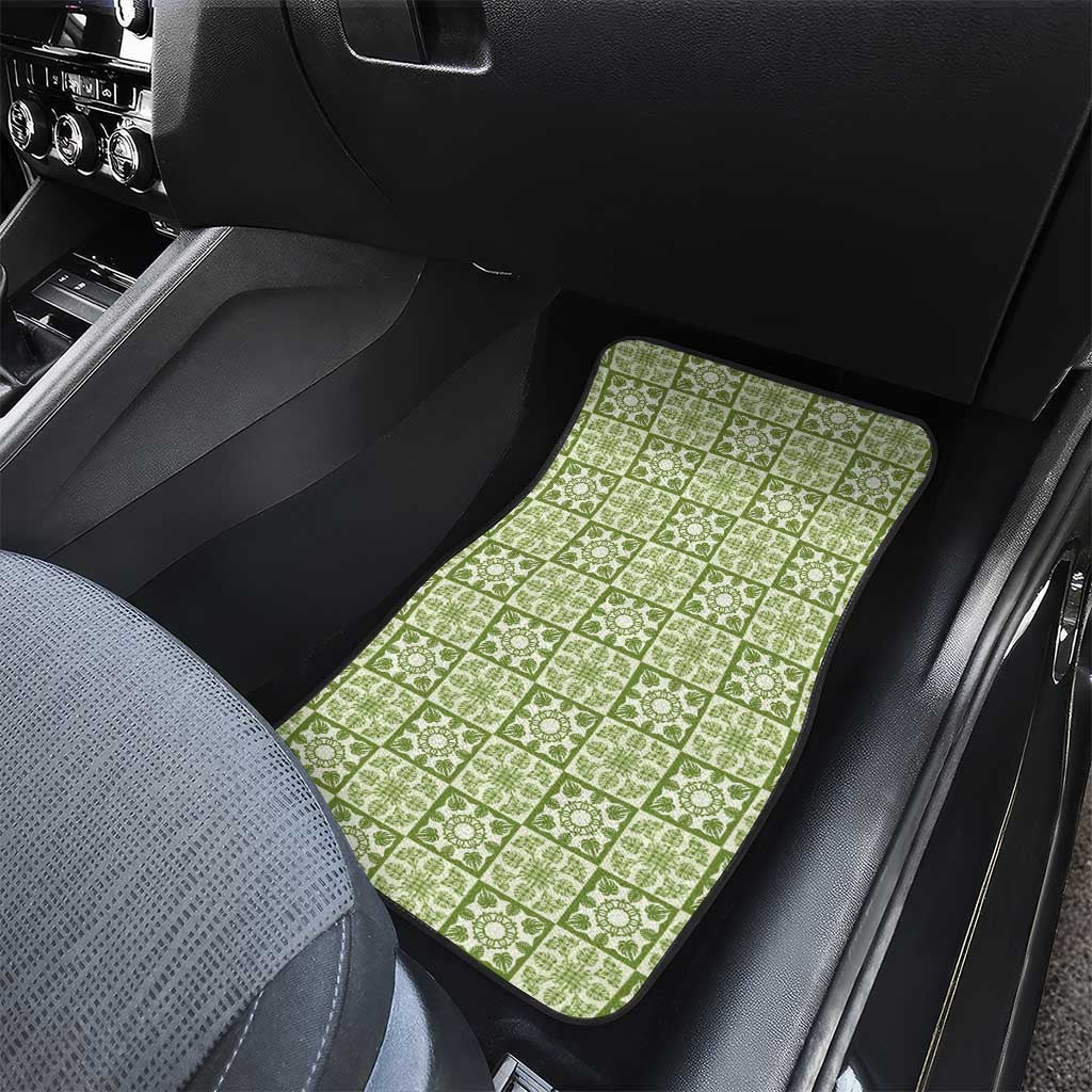 Omaomao Palaka Quilt Hawaii Car Mats Hawaiian Tropical Monstera Sea Turtle LT14 - Polynesian Pride