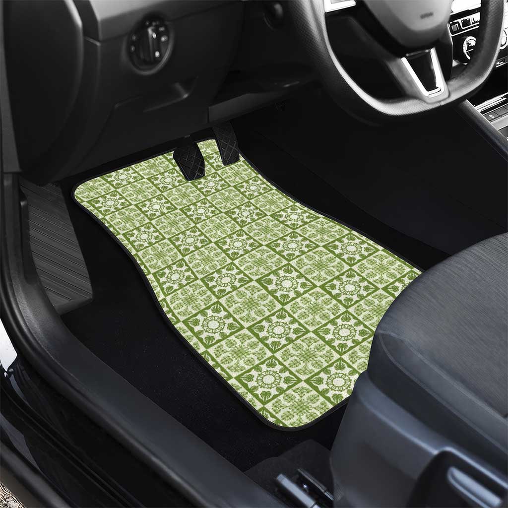 Omaomao Palaka Quilt Hawaii Car Mats Hawaiian Tropical Monstera Sea Turtle LT14 - Polynesian Pride